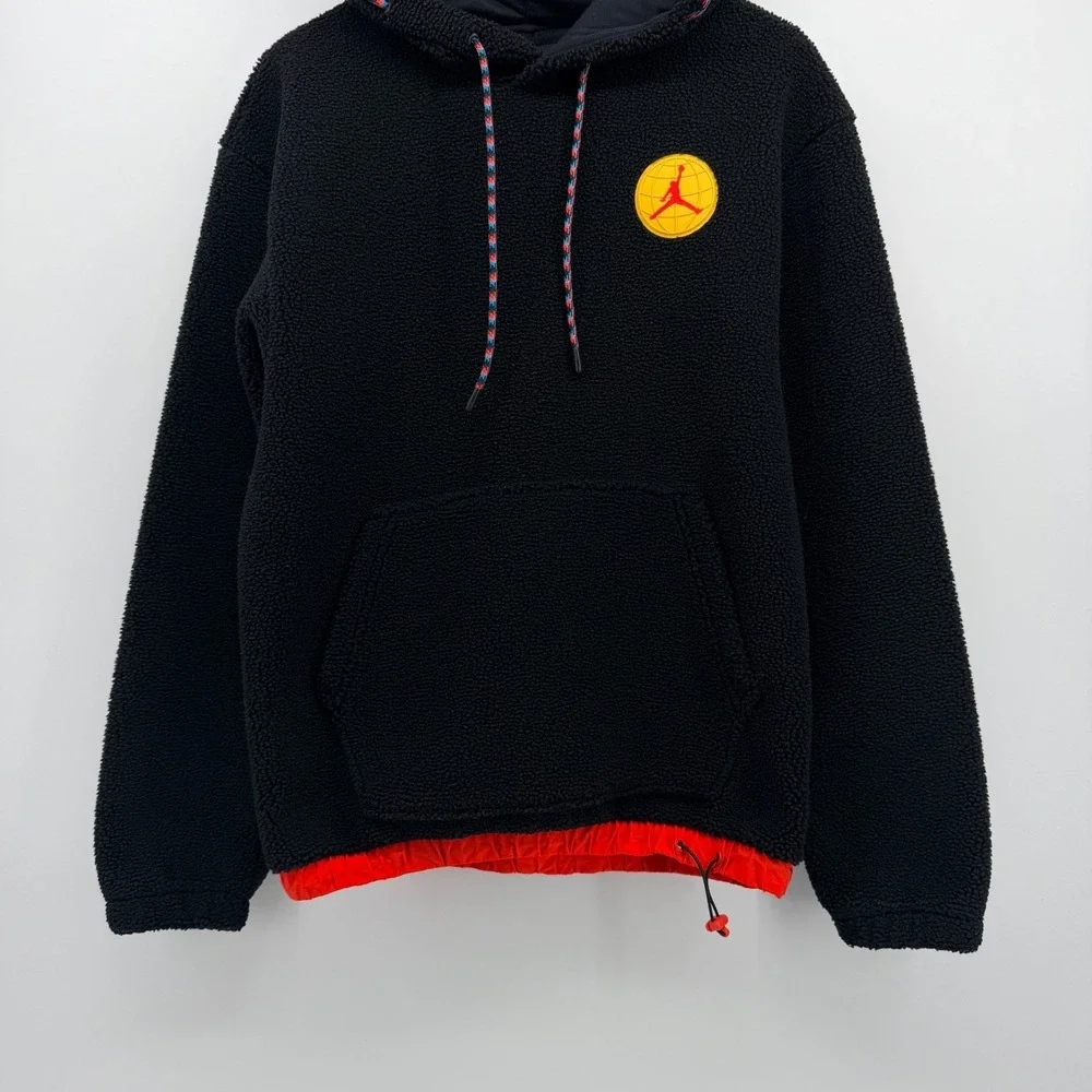 Jordan Men's Essentials Mountainside Statement Fleece Hoodie Small Black Sherpa